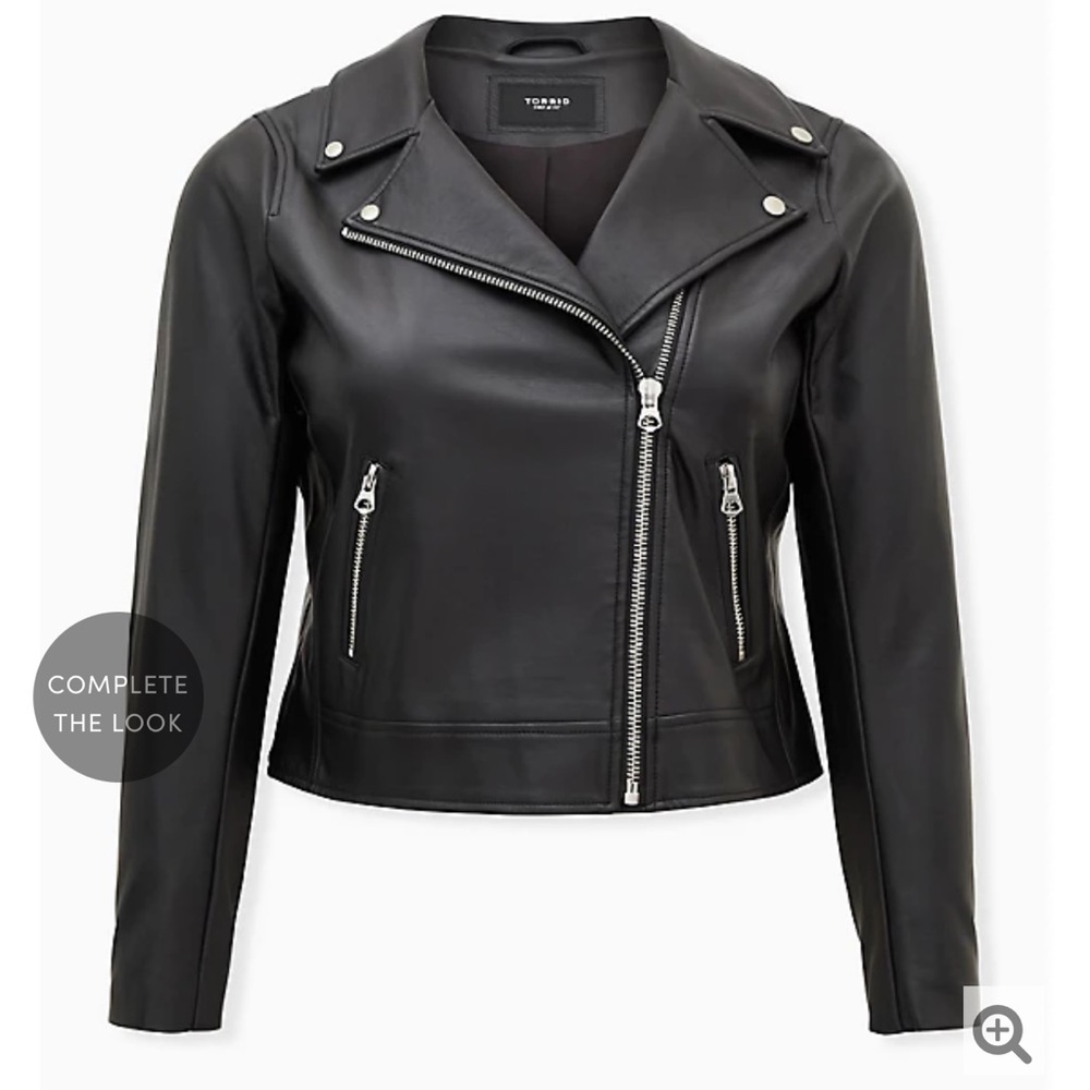 Torrid Black Faux Leather Moto Jacket